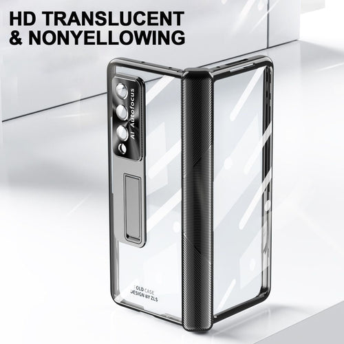 Sumoravibe - Applicabile A Samsung Zfold3 / Zfold4 Cerniera Piatta Pieghevole Custodia Per Cellulare Con Pellicola Galvanica