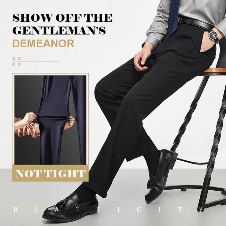 Sumoravibe - (Acquistando due, si ottiene la spedizione gratuita) Pantaloni da abito classici da uomo ad alta elasticità