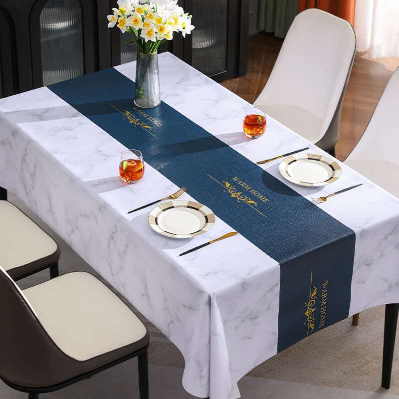 Sumoravibe - Marble tablecloth waterproof and oil-proof 