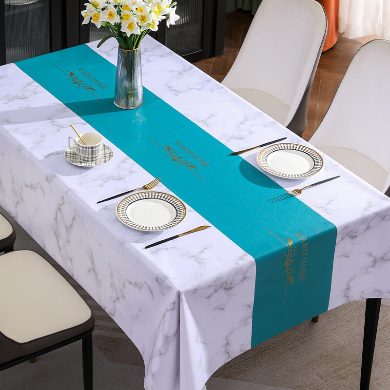 Sumoravibe - Marble tablecloth waterproof and oil-proof 