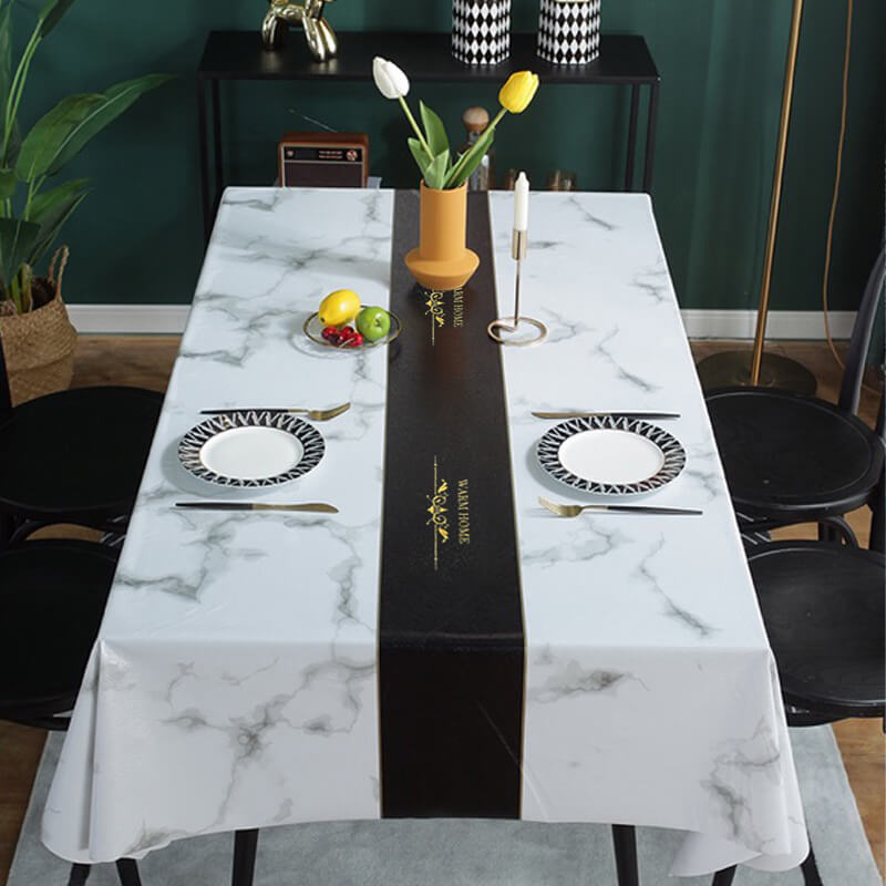 Sumoravibe - Marble tablecloth waterproof and oil-proof 