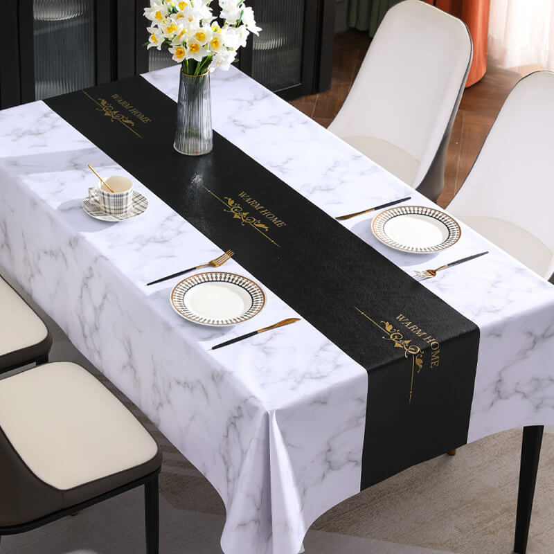 Sumoravibe - Marble tablecloth waterproof and oil-proof 