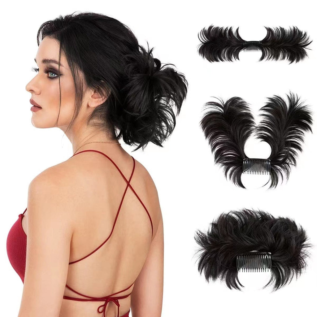 Sumoravibe - Messy Bun Side Comb Clip in Hair Bun Easy Hairpieces