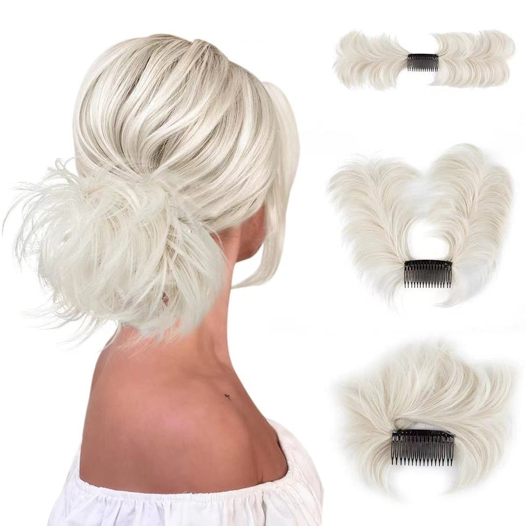 Sumoravibe - Messy Bun Side Comb Clip in Hair Bun Easy Hairpieces