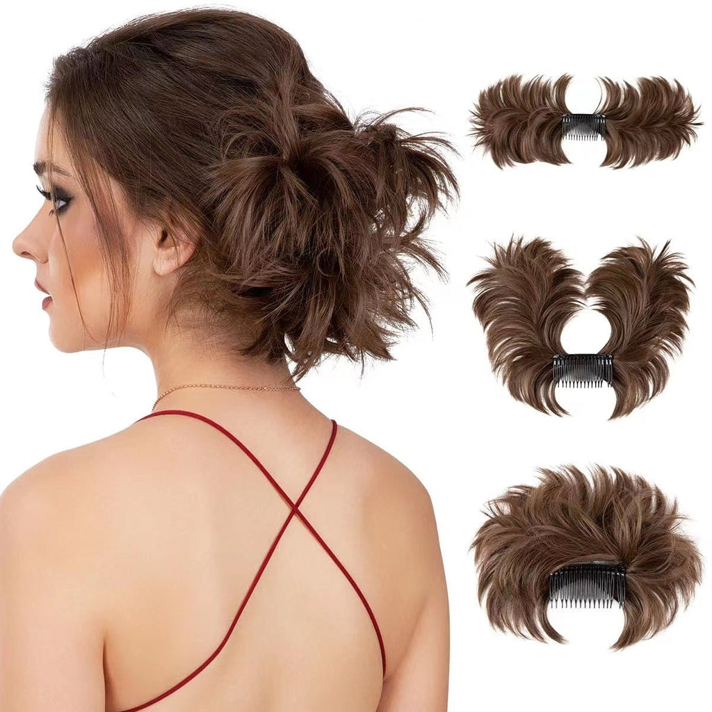 Sumoravibe - Messy Bun Side Comb Clip in Hair Bun Easy Hairpieces