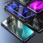 Sumoravibe - Custodia magnetica in vetro temperato per telefono a doppia faccia per Samsung