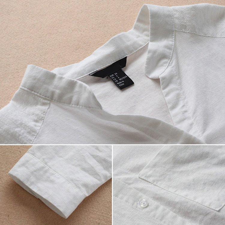 Sumoravibe - Camicia ampia casual in cotone di lino fatta a mano in stile giapponese (? Acquista 2 automatici con uno sconto del 10% e spedizione gratuita?)