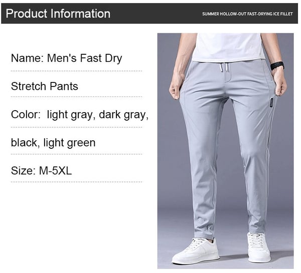 Sumoravibe - Pantaloni elasticizzati – Promozione ultimo giorno SCONTO DEL 49%– Pantaloni elasticizzati ad asciugatura rapida da uomo