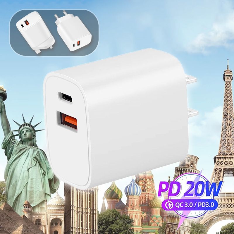 Sumoravibe - Caricabatterie veloce da 20W con adattatore di alimentazione a due porte