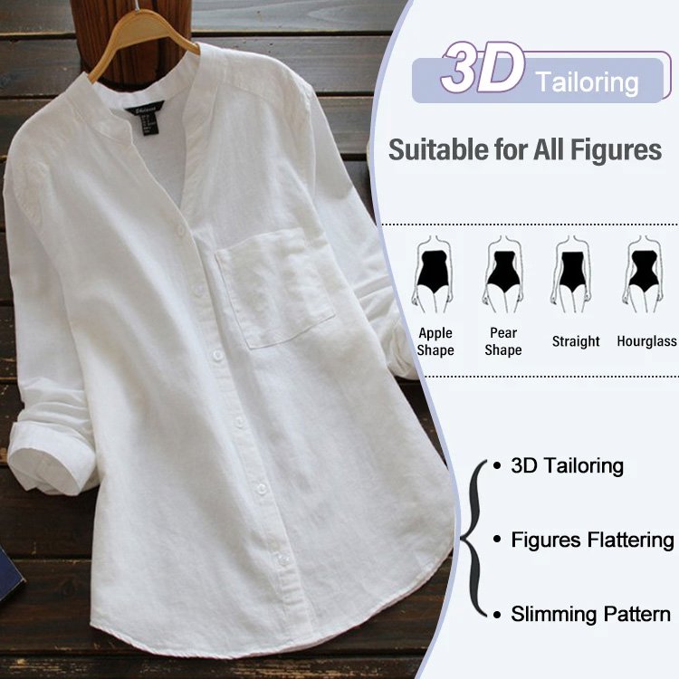Sumoravibe - Camicia ampia casual in cotone di lino fatta a mano in stile giapponese (? Acquista 2 automatici con uno sconto del 10% e spedizione gratuita?)