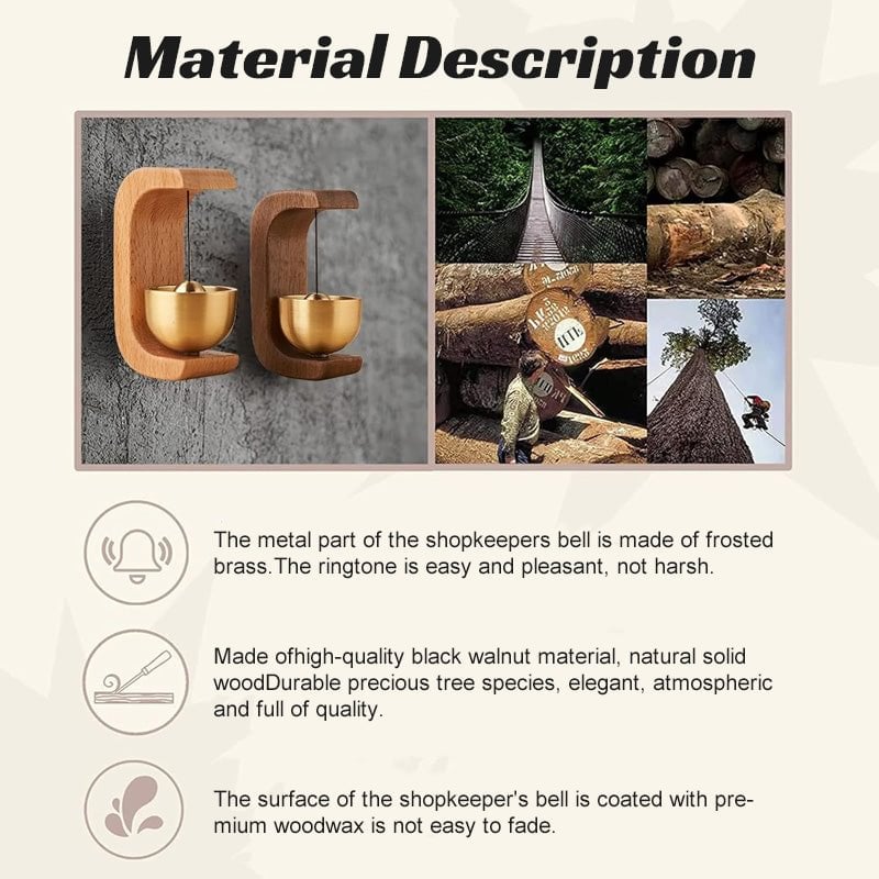 Sumoravibe - Campanello Eolico Magnetico in Legno - Campanello e Decorazione per Porta