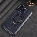Sumoravibe - Custodia per iPhone in pelle di lusso con supporto invisibile