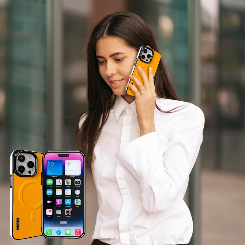 Sumoravibe - Custodia magnetica in pelle per la serie iPhone