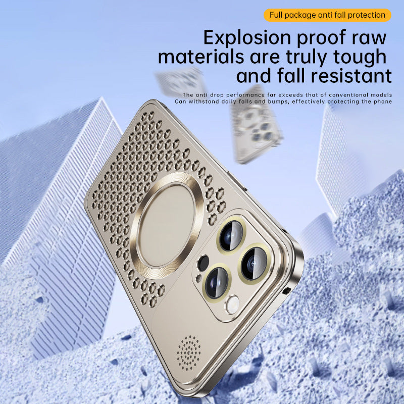 Sumoravibe - Custodia per Telefono con Dissipazione del Calore, Aromaterapia e Resistente alle Cadute in Metallo