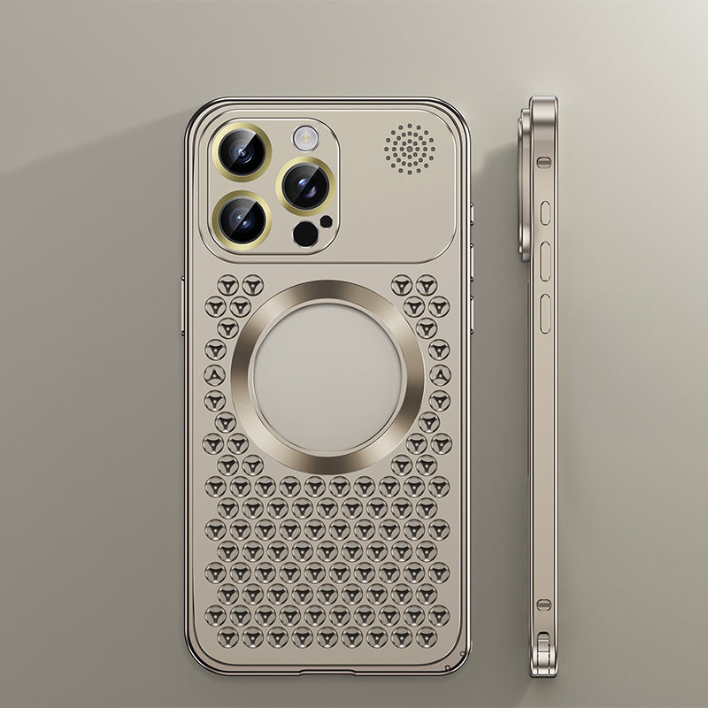 Sumoravibe - Custodia per Telefono con Dissipazione del Calore, Aromaterapia e Resistente alle Cadute in Metallo
