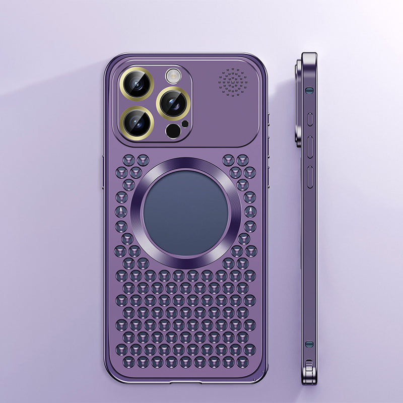 Sumoravibe - Custodia per Telefono con Dissipazione del Calore, Aromaterapia e Resistente alle Cadute in Metallo