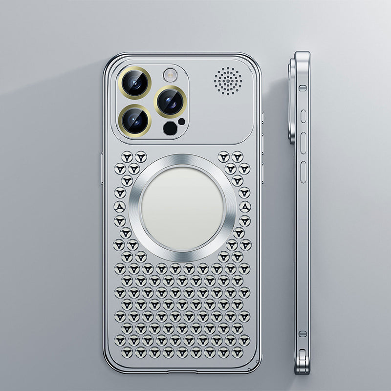 Sumoravibe - Custodia per Telefono con Dissipazione del Calore, Aromaterapia e Resistente alle Cadute in Metallo