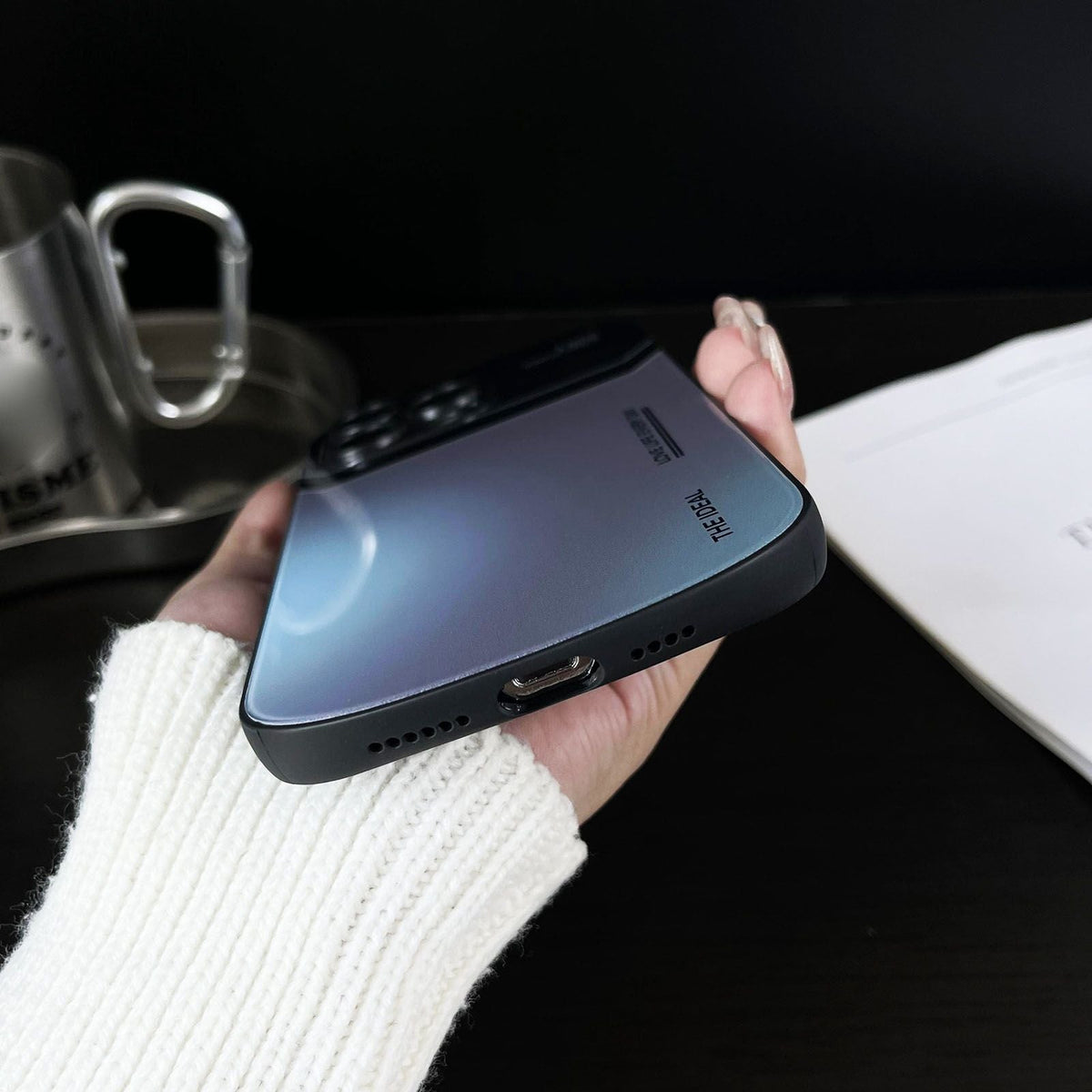 Sumoravibe - Custodia per telefono in vetro sfumato per iPhone