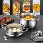 Sumoravibe - Multipurpose Large Capacity Stainless Steel Steamer Pot