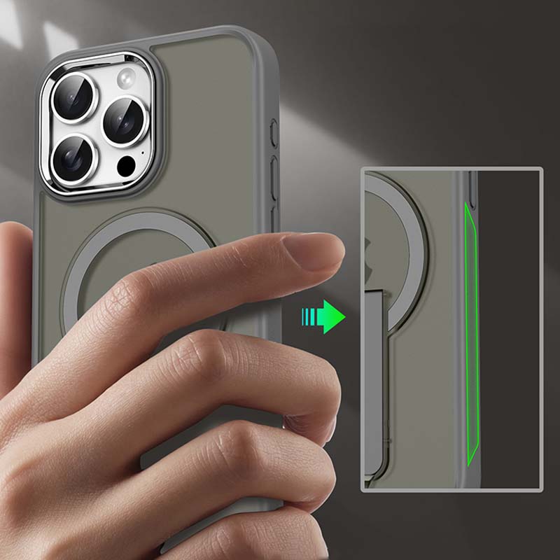 Sumoravibe - Custodia Magnetica Antiurto con Supporto per iPhone Serie 15-11