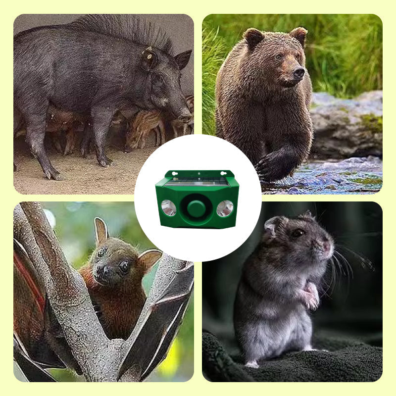 Sumoravibe - Luci di avvertimento solari repellenti per animali che fanno un forte rumore