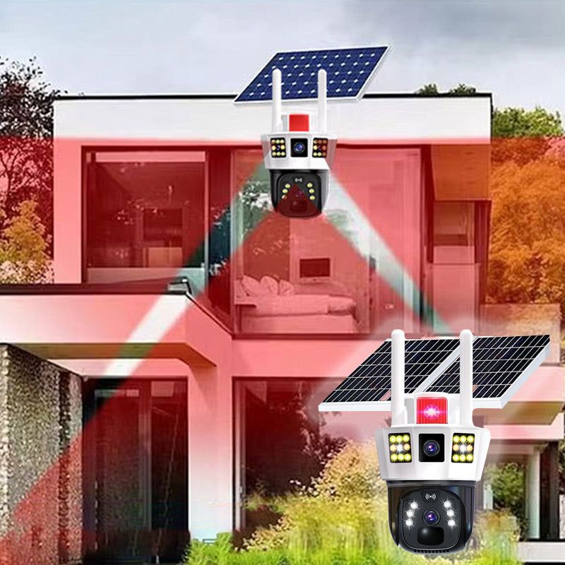 Sumoravibe - 2025🔥360° Telecamera di sorveglianza solare intelligente con monitoraggio a tre schermi✨