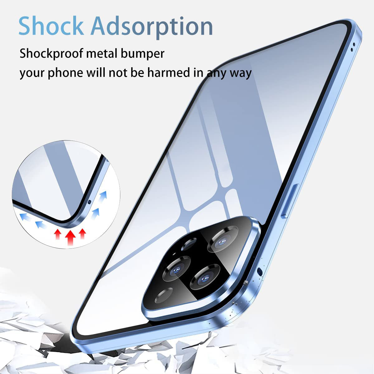 Sumoravibe - 2 in 1 Custodia per telefono con pellicola privacy per iPhone