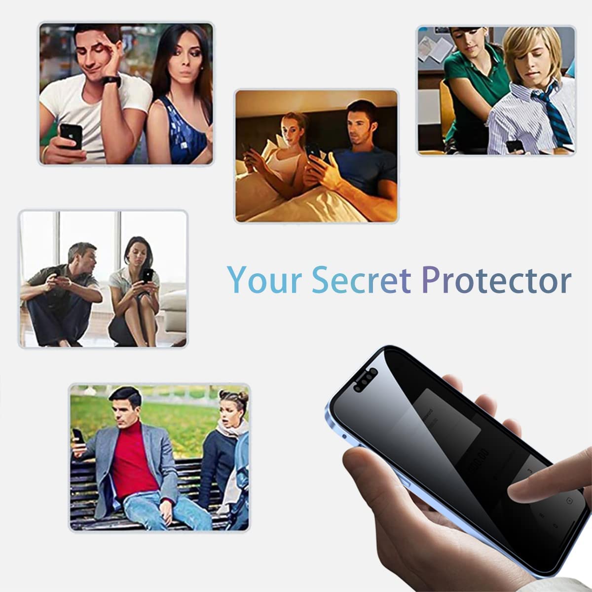 Sumoravibe - 2 in 1 Custodia per telefono con pellicola privacy per iPhone