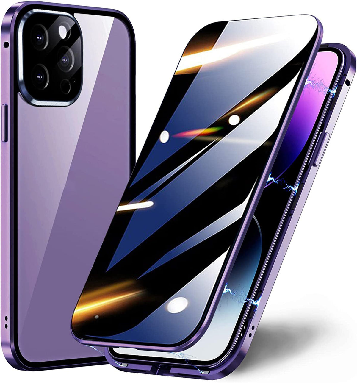 Sumoravibe - 2 in 1 Custodia per telefono con pellicola privacy per iPhone