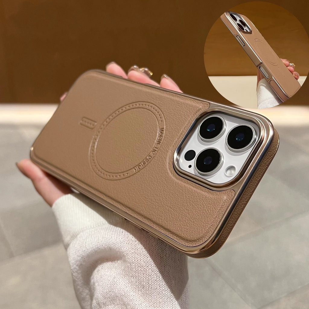 Sumoravibe - Custodia in Pelle con Ricarica Magnetica per iPhone