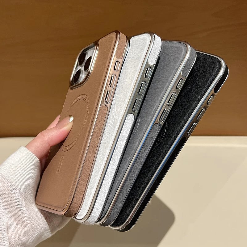 Sumoravibe - Custodia in Pelle con Ricarica Magnetica per iPhone