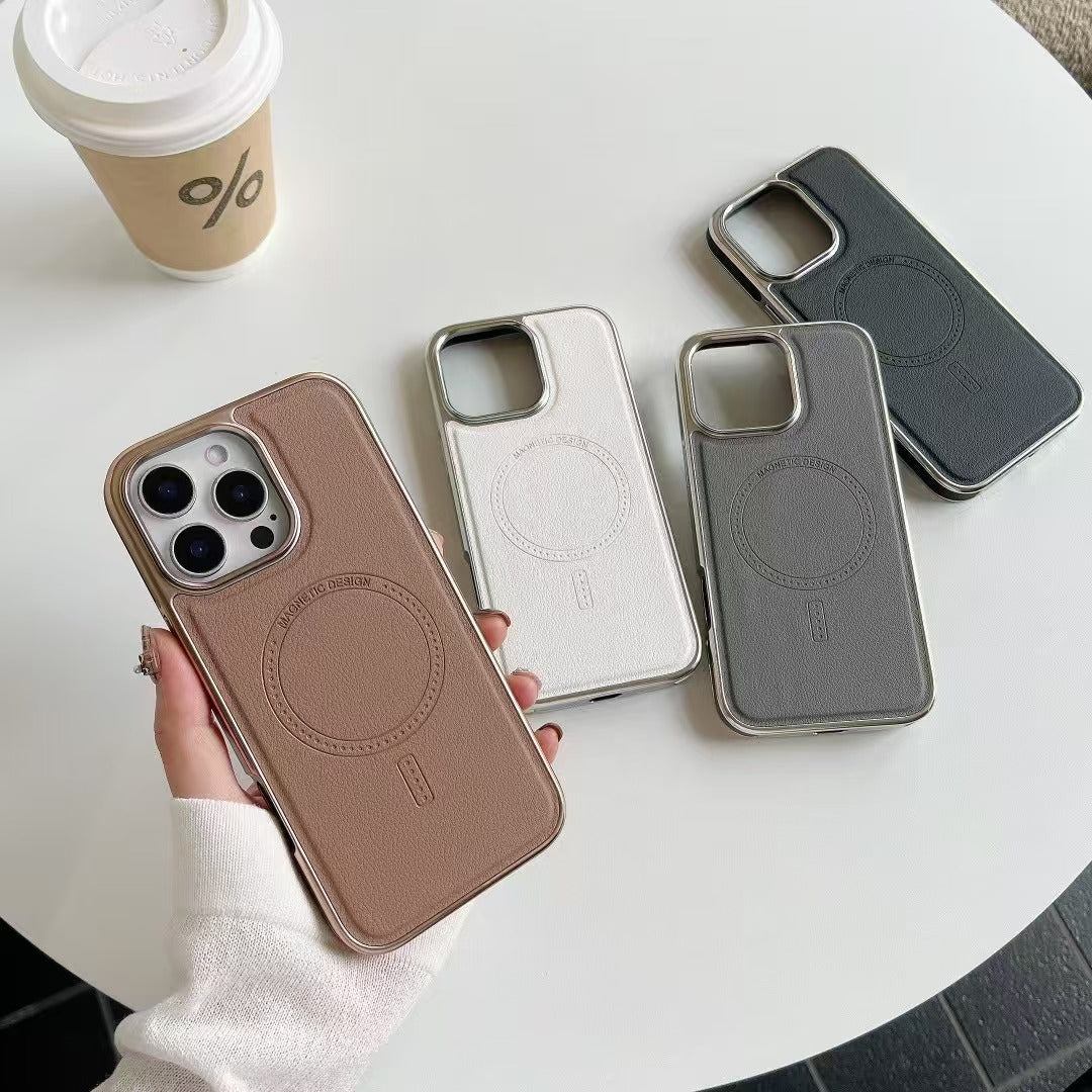 Sumoravibe - Custodia in Pelle con Ricarica Magnetica per iPhone