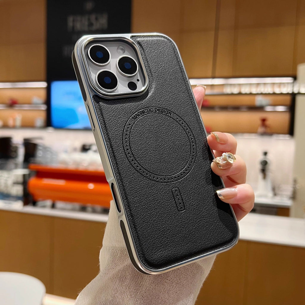 Sumoravibe - Custodia in Pelle con Ricarica Magnetica per iPhone