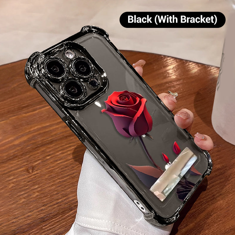 Sumoravibe - Custodia Anti-Caduta con Rosa Rossa per iPhone Serie 13-16