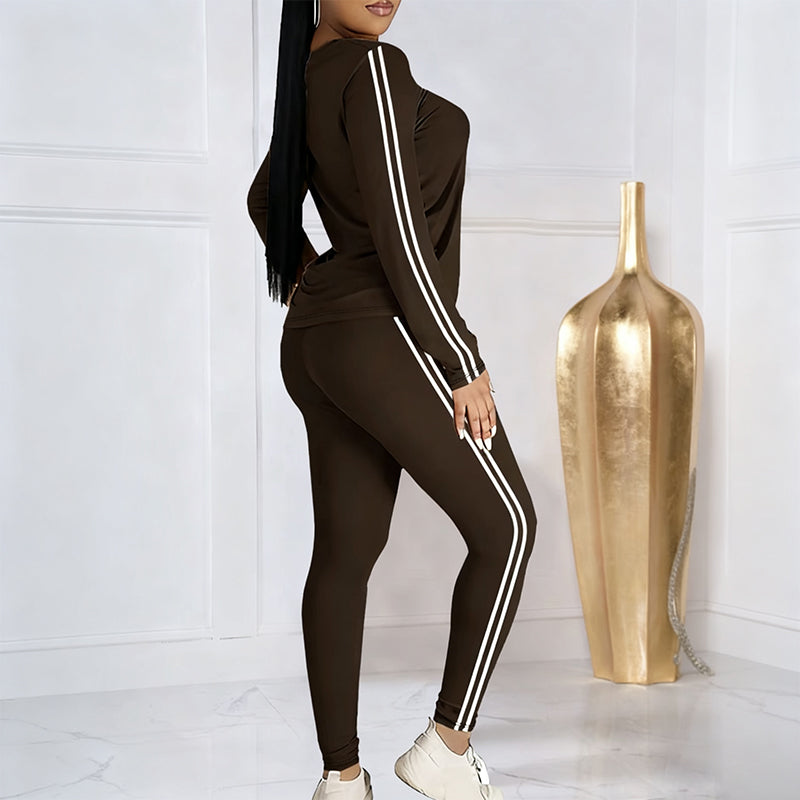 Sumoravibe - Completo da ginnastica a due pezzi con maniche lunghe da donna