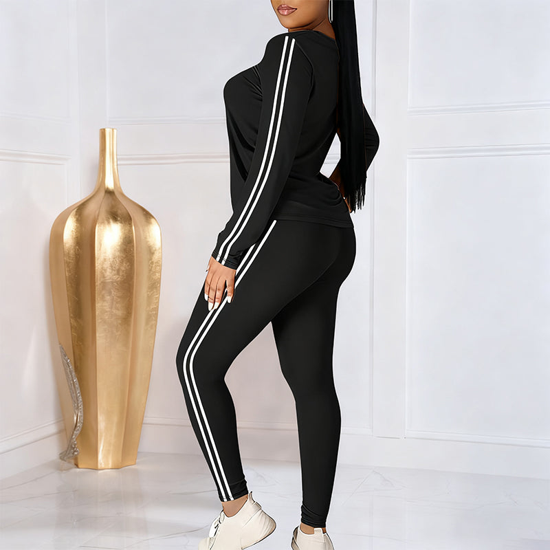 Sumoravibe - Completo da ginnastica a due pezzi con maniche lunghe da donna