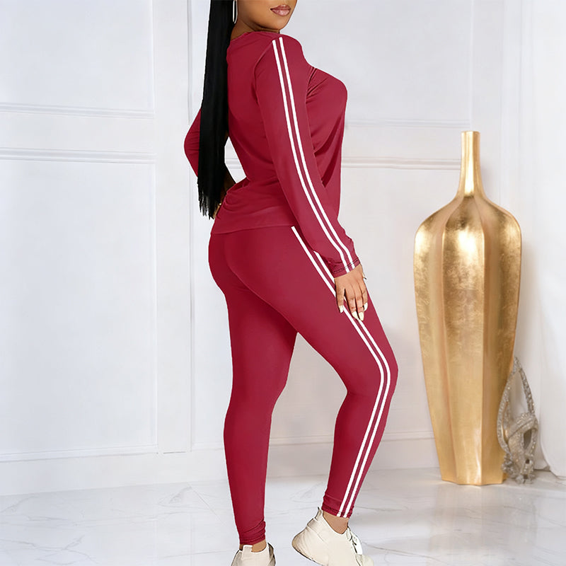Sumoravibe - Completo da ginnastica a due pezzi con maniche lunghe da donna